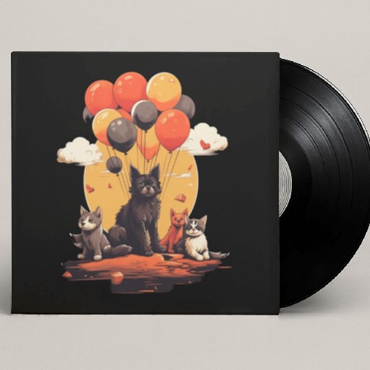 Cats, Dogs & Balloons Custom Vinyl Record Sleeves