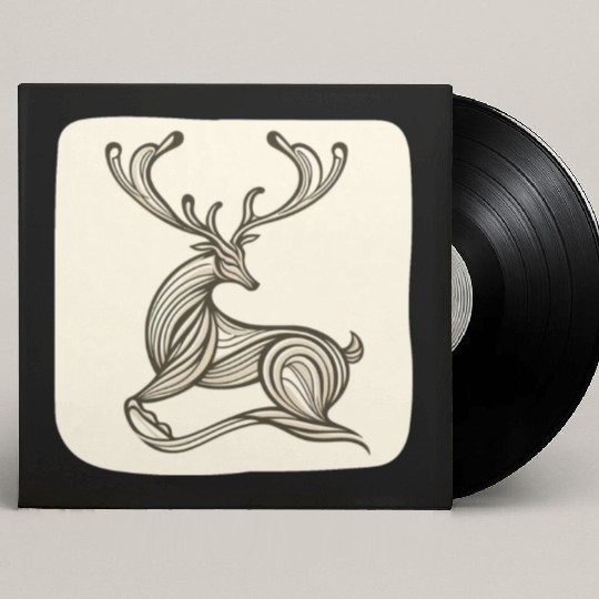 Art Deco inspired reindeer Custom Vinyl Record Sleeves