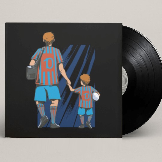 Father And Son Soccer Fans Custom Vinyl Record Sleeves