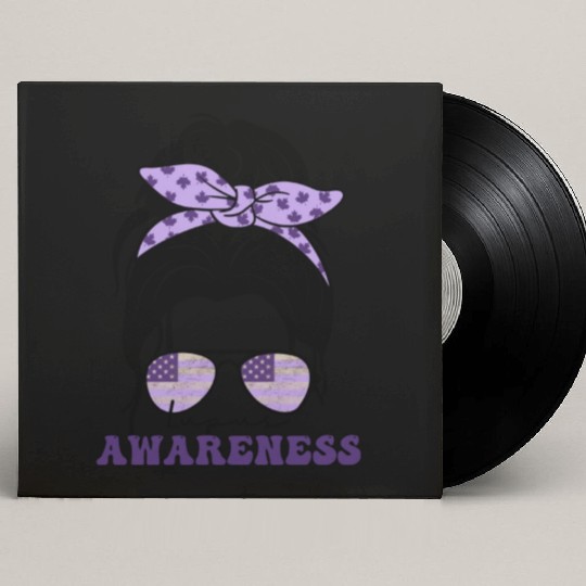 In May We Wear Purple Retro Lupus Awareness Month Custom Vinyl Record Sleeves