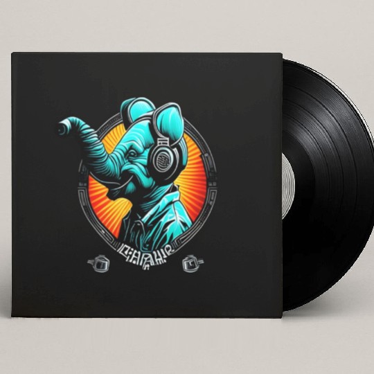 Colorful elephant face Custom Vinyl Record Sleeves