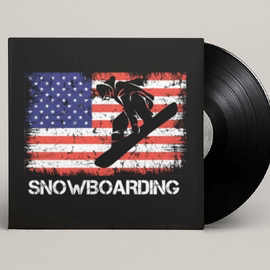 America Snowboarding Stars and Stripes Snowboard Custom Vinyl Record Sleeves