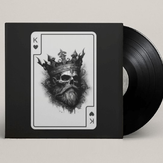 King of Hearts Creepy Card Game Poker Custom Vinyl Record Sleeves