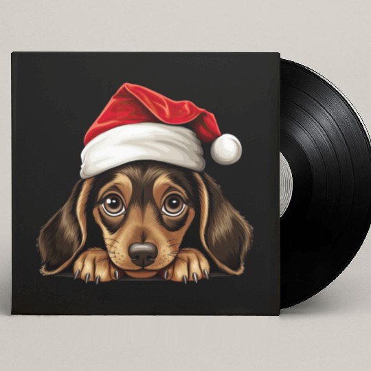 Dachshund Christmas Dog Custom Vinyl Record Sleeves