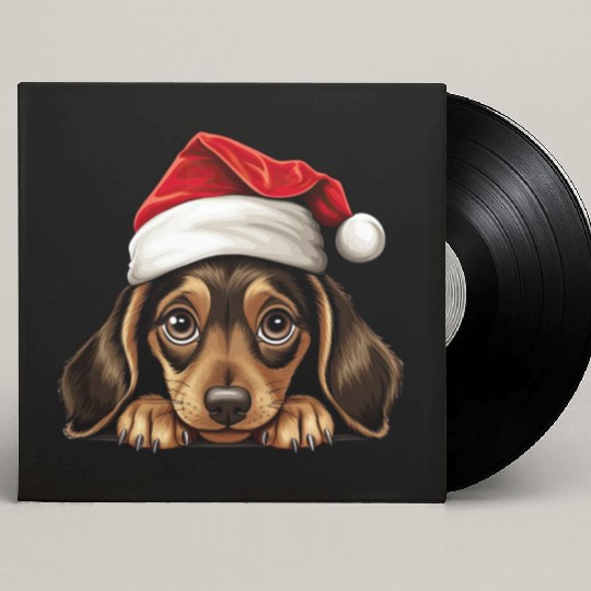Dachshund Christmas Dog Custom Vinyl Record Sleeves