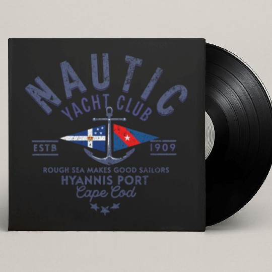 Nautic Yacht Club Emblem Design Custom Vinyl Record Sleeves