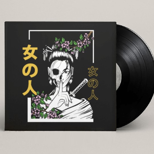 Japanese Samurai Floral Warrior Flower Woman Custom Vinyl Record Sleeves