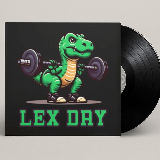 Legs day funny gym dino Custom Vinyl Record Sleeves