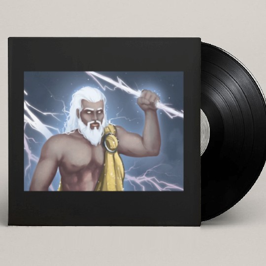 A Titan holding a lightning bolt Custom Vinyl Record Sleeves