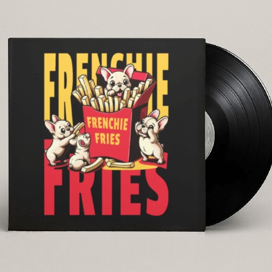 Frenchie Fries - Cute French Bulldog Fries Custom Vinyl Record Sleeves