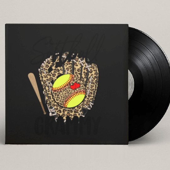 Softball Grammy Leopard Game Day Softball Lover Custom Vinyl Record Sleeves
