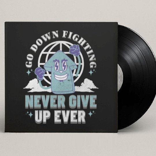 Never Give Up- Go Down Fighting Custom Vinyl Record Sleeves