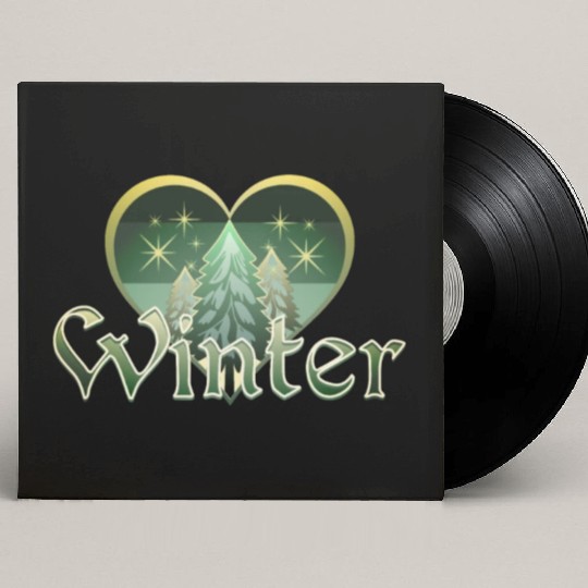 Winter Heart Evergreen Retro Sunset Custom Vinyl Record Sleeves