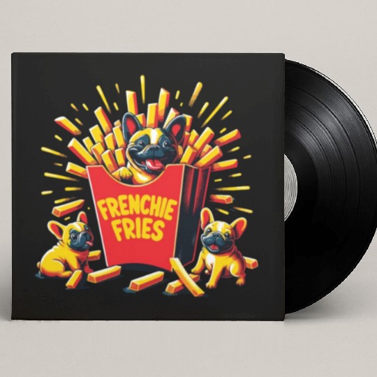 Frenchie Fries - Cute French Bulldog Fries Custom Vinyl Record Sleeves