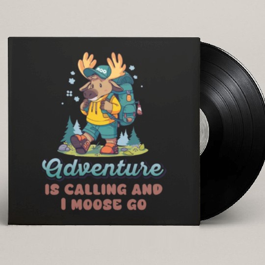 Adventure Is Calling Youth Cute Moose Custom Vinyl Record Sleeves