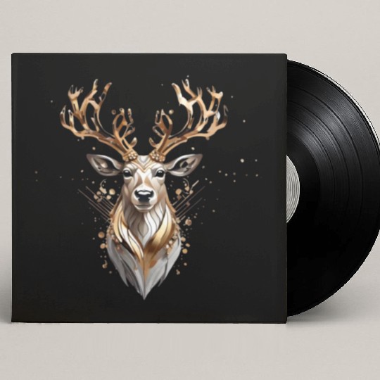 Glam Christmas Reindeer Custom Vinyl Record Sleeves
