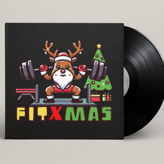 fit xmass, funny christmas reindeer Custom Vinyl Record Sleeves