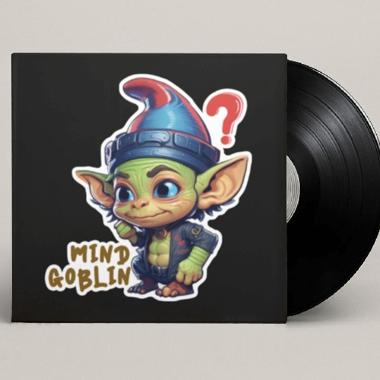 Funny Green Goblin Monster - Mind Goblin Deez Nuts Custom Vinyl Record Sleeves