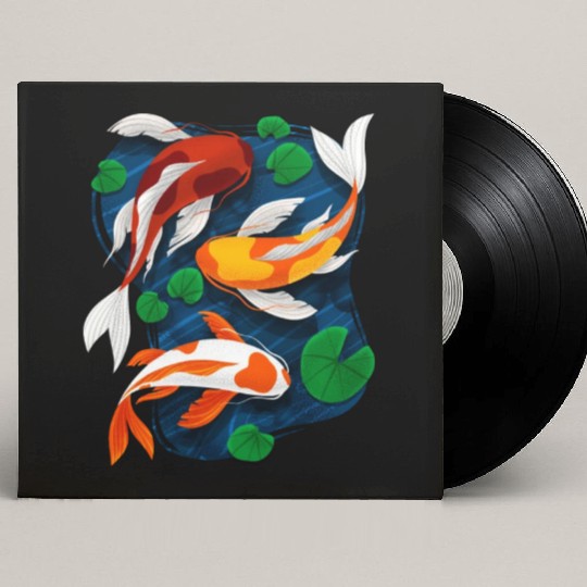 Koi Fish Lover Water Pond Animal Pet Asian Custom Vinyl Record Sleeves