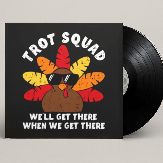 Turkey Trot Squad Race Funny Thanksgiving Running Custom Vinyl Record Sleeves
