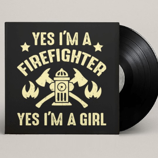 Yes I m A Firefighter Yes I m A Girl Custom Vinyl Record Sleeves