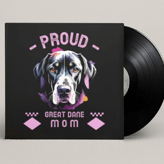 Proud great dane dad dog lover gift Custom Vinyl Record Sleeves