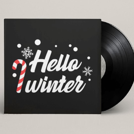 Hello Winter Christmas Candy Canes Custom Vinyl Record Sleeves