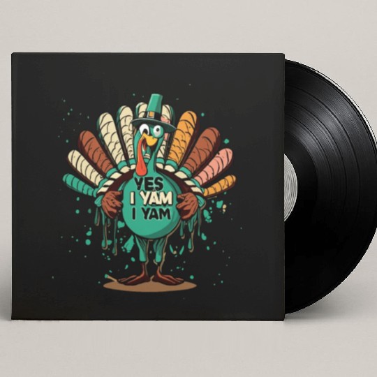 Thanksgiving Yes I Yam Funny Couple Custom Vinyl Record Sleeves