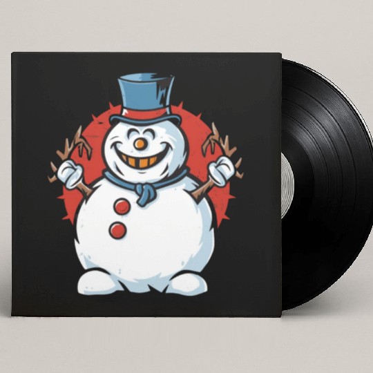 frosty snowman creepy Custom Vinyl Record Sleeves