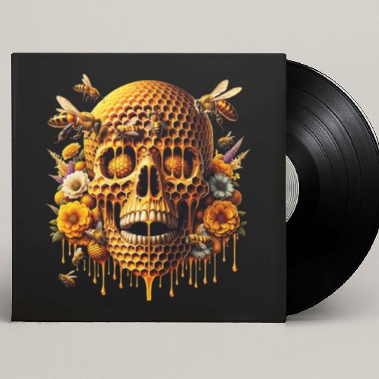 Sweet Life Skull Custom Vinyl Record Sleeves Honeycomb Haven Bumblebee