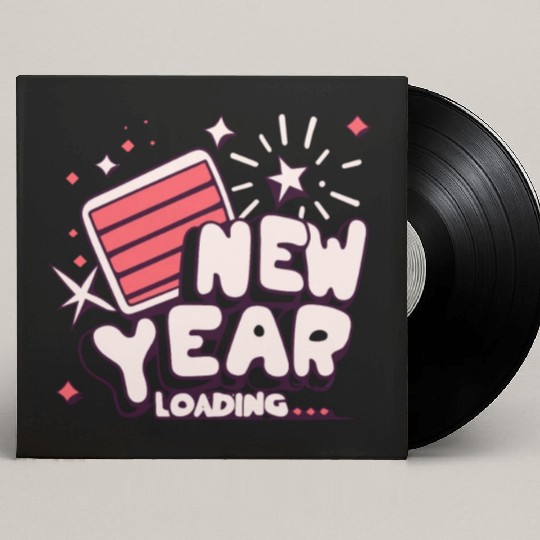 NYE New Year Loading Cheers To Festive New Year's Custom Vinyl Record Sleeves