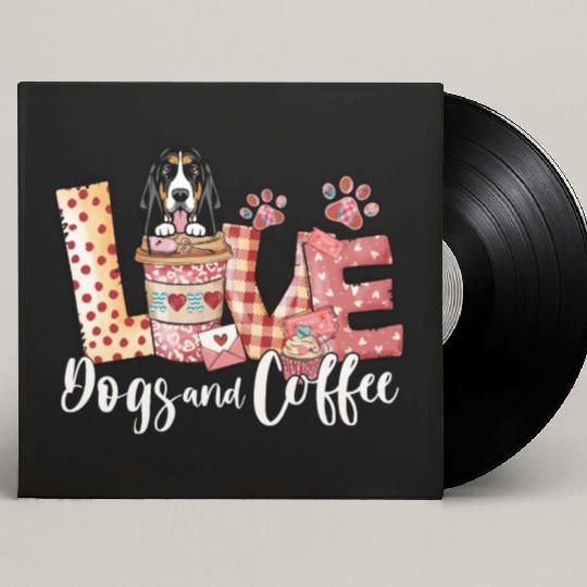 Basset Dog Coffee Lover Dog Mom Valentines Day Custom Vinyl Record Sleeves