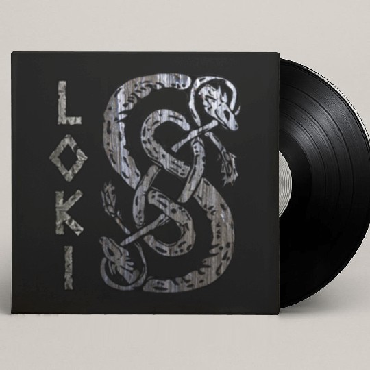 Loki's Symbol The Serpent Custom Vinyl Record Sleeves Thor Mjolnir Valknut