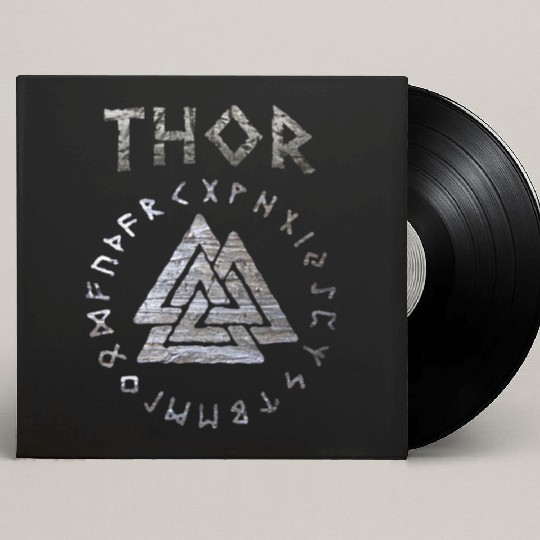 Thor Mjolnir Valknut Vikings Runes Custom Vinyl Record Sleeves