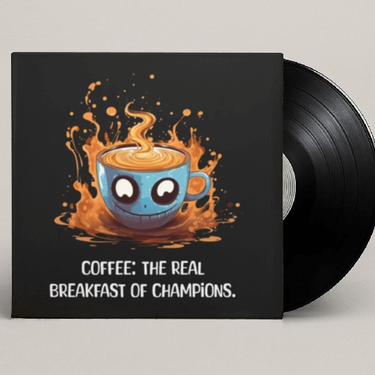 Coffee The Real Breakfast Of Champions white Custom Vinyl Record Sleeves