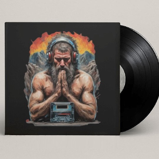Groovy Stone Age: The Caveman in Beats Ritual Custom Vinyl Record Sleeves