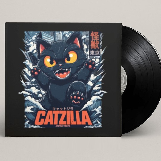 Kaiju Catzilla in Japan Tokyo Custom Vinyl Record Sleeves