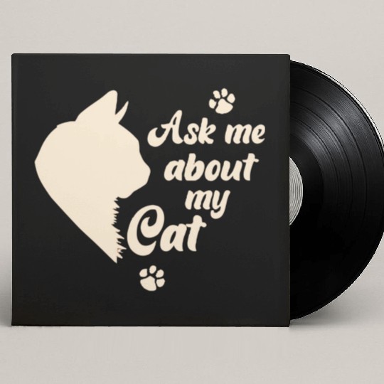 Ask Me About My Cat Lover Mom Gift Custom Vinyl Record Sleeves