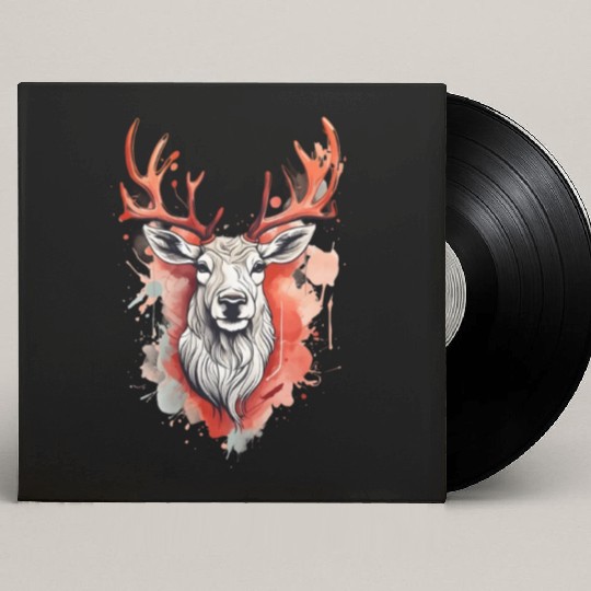 Reindeer Sublime Antler Silhouette Top Custom Vinyl Record Sleeves