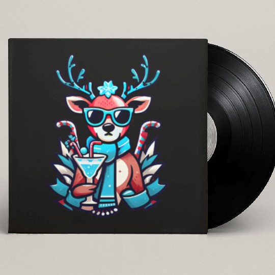 cool reindeer Custom Vinyl Record Sleeves