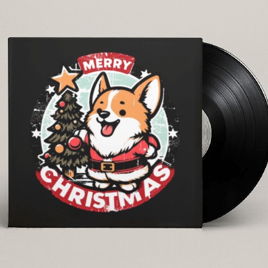 Retro Christmas Corgi Gifts For Dog Lovers Custom Vinyl Record Sleeves