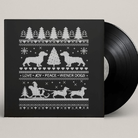 Dachshund Lover Funny Holiday Ugly Christmas Theme Custom Vinyl Record Sleeves