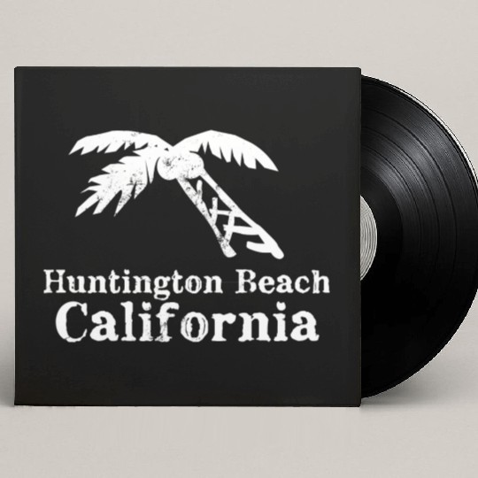 Huntington Beach California Palm Tree Souvenirs Custom Vinyl Record Sleeves