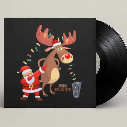 Christmas Lights Dabbing Santa Dancing Rudolph Custom Vinyl Record Sleeves