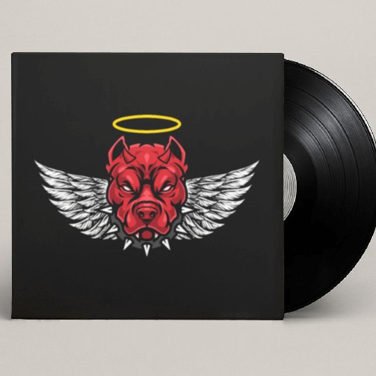 Devil American Pitbull Dog Custom Vinyl Record Sleeves