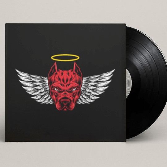 Angry Devil Pitbull Dog Custom Vinyl Record Sleeves