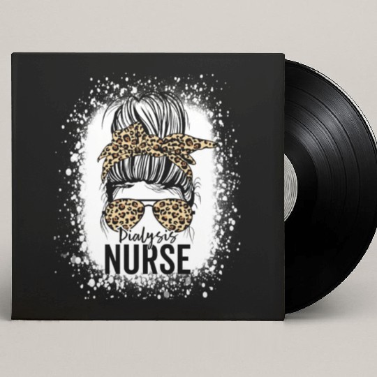 Dialysis Nurse Appreciation Messy Bun Dialysis Custom Vinyl Record Sleeves