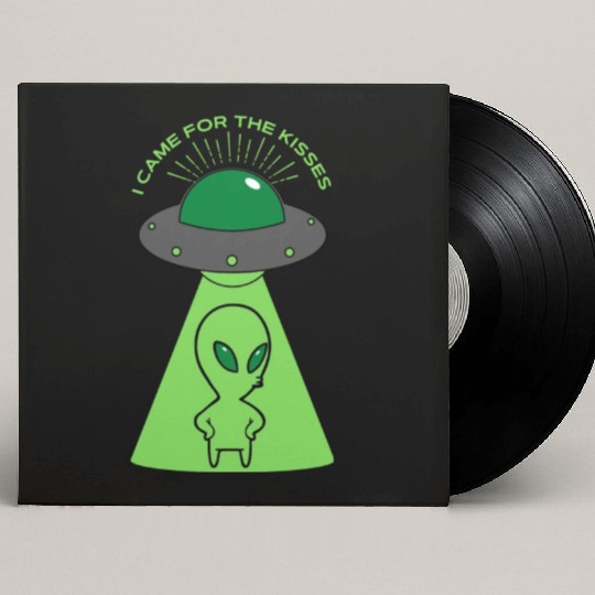 Green Illustrated Alien About Kiss Custom Vinyl Record Sleeves