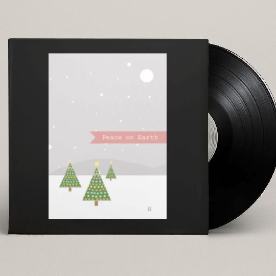 Peace On Earth Christmas Trees Falling Snow Winter Custom Vinyl Record Sleeves
