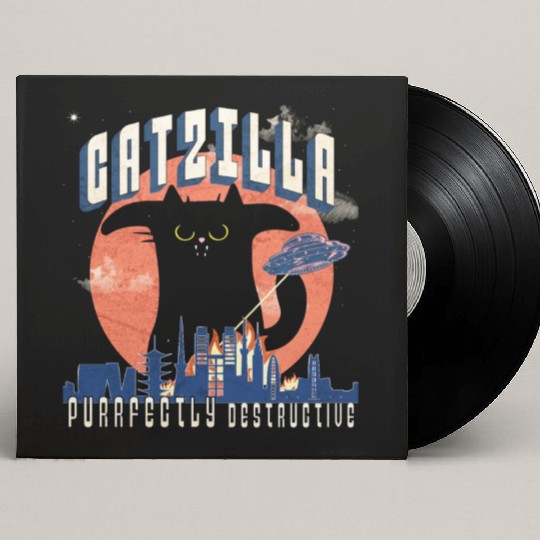 Catzilla king of cats,movie parody Custom Vinyl Record Sleeves